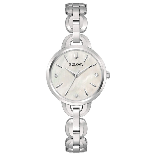 Orologio Bulova Donna CLASSIC DIAMONDS - Solo Tempo al Quarzo, Madreperla e Diamanti in Acciaio - Codice: 96P230