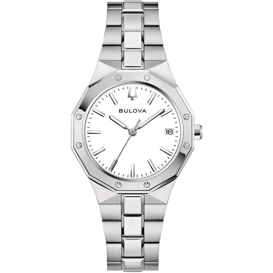 Orologio Bulova Donna OCTAGON - Solo Tempo al Quarzo, Acciaio, Quadrante Bianco - Codice: 96M172