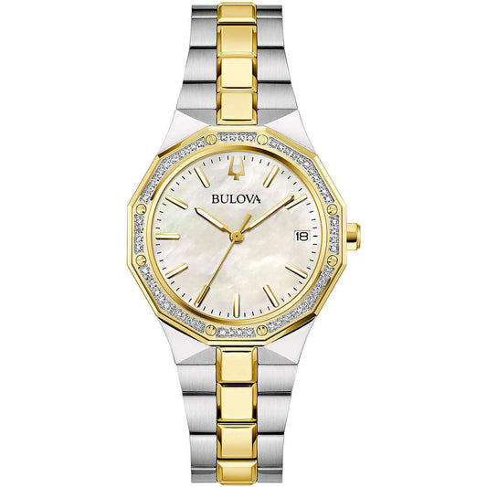 Orologio Bulova Donna OCTAGON - Solo Tempo al Quarzo Bicolore con 69 Diamanti - Codice: 98R299