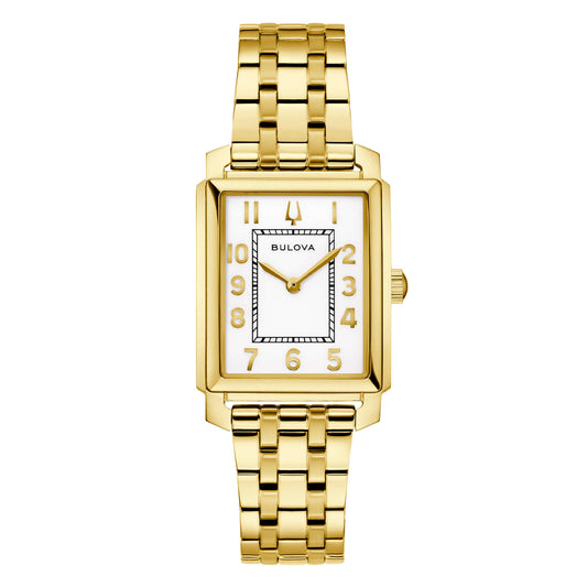 Orologio Bulova Donna SUTTON TANK - Solo Tempo al Quarzo Bicolore Acciaio/Oro, Quadrante Bianco - Codice: 97L186