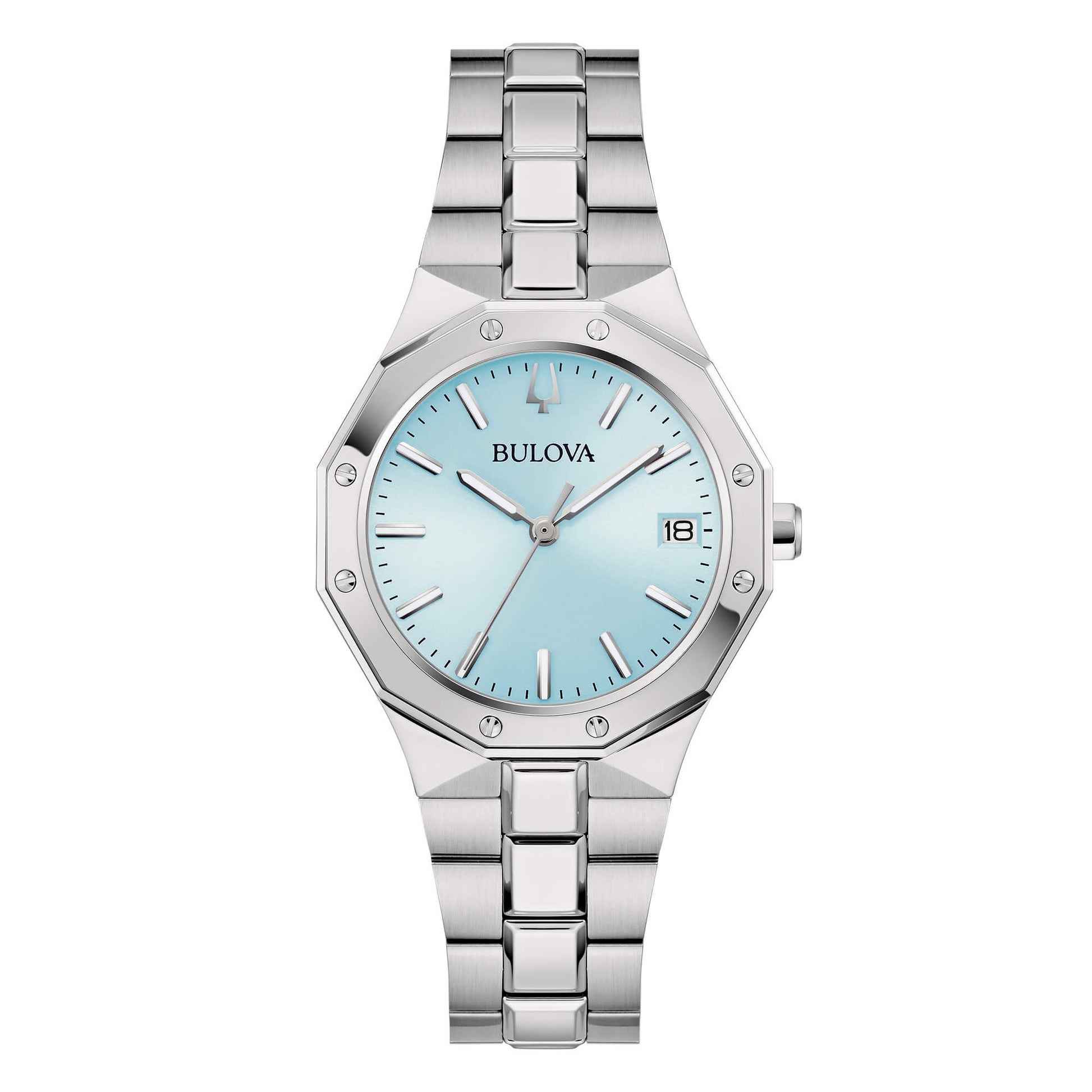 Orologio Bulova Octagon Lady - Acciaio, Quadrante Ice Blue - 96M169