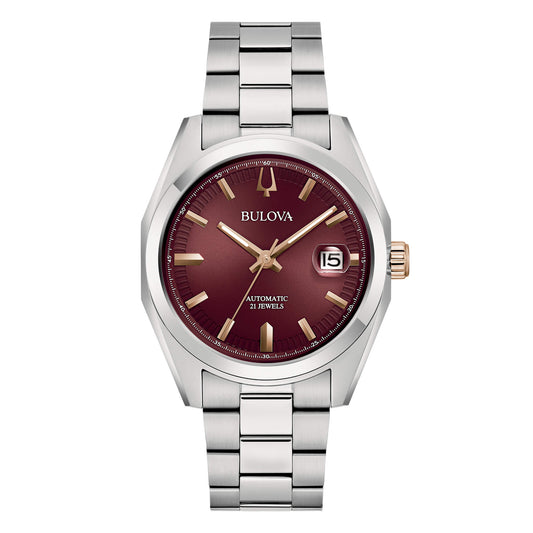 Orologio Bulova Surveyor Automatico - Acciaio, Quadrante Rosso - 98B422