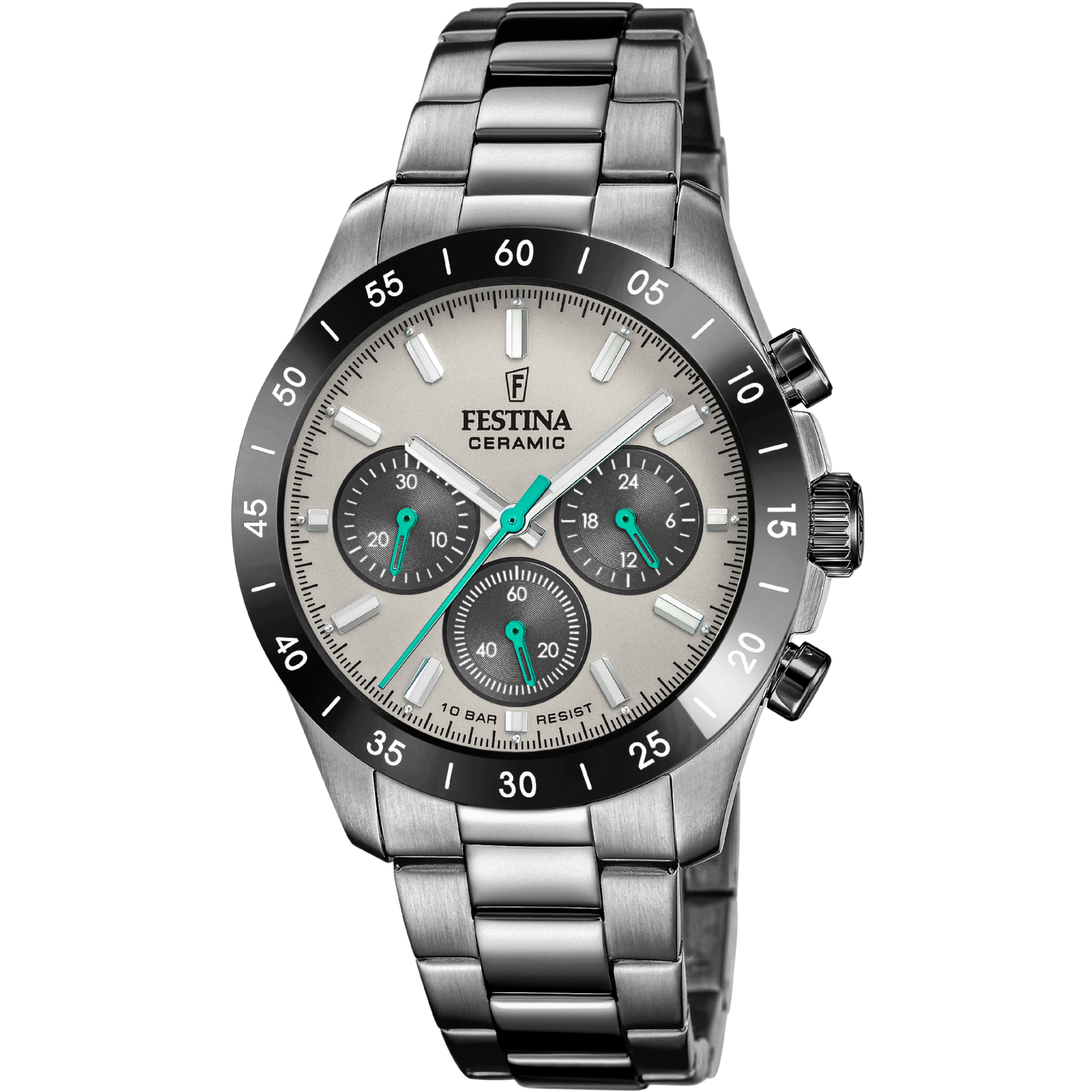 Orologio Donna Festina Ceramic F20703/1 - Nero con Cronografo e Cinturino in Acciaio