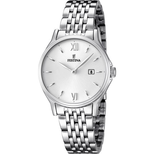 Orologio Donna Festina Classics F16748/2 - Bianco con Cinturino in Acciaio