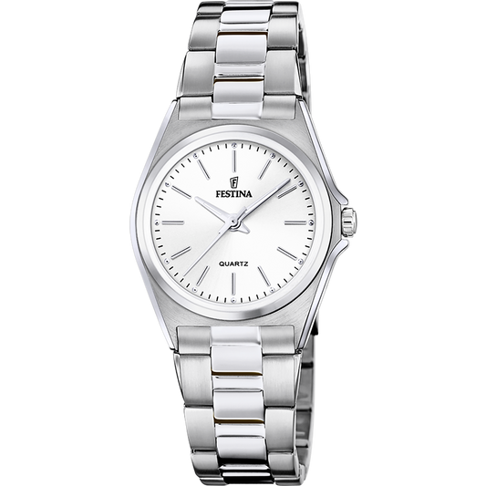 Orologio Donna Festina Classics F20553/2 - Bianco con Cinturino in Acciaio