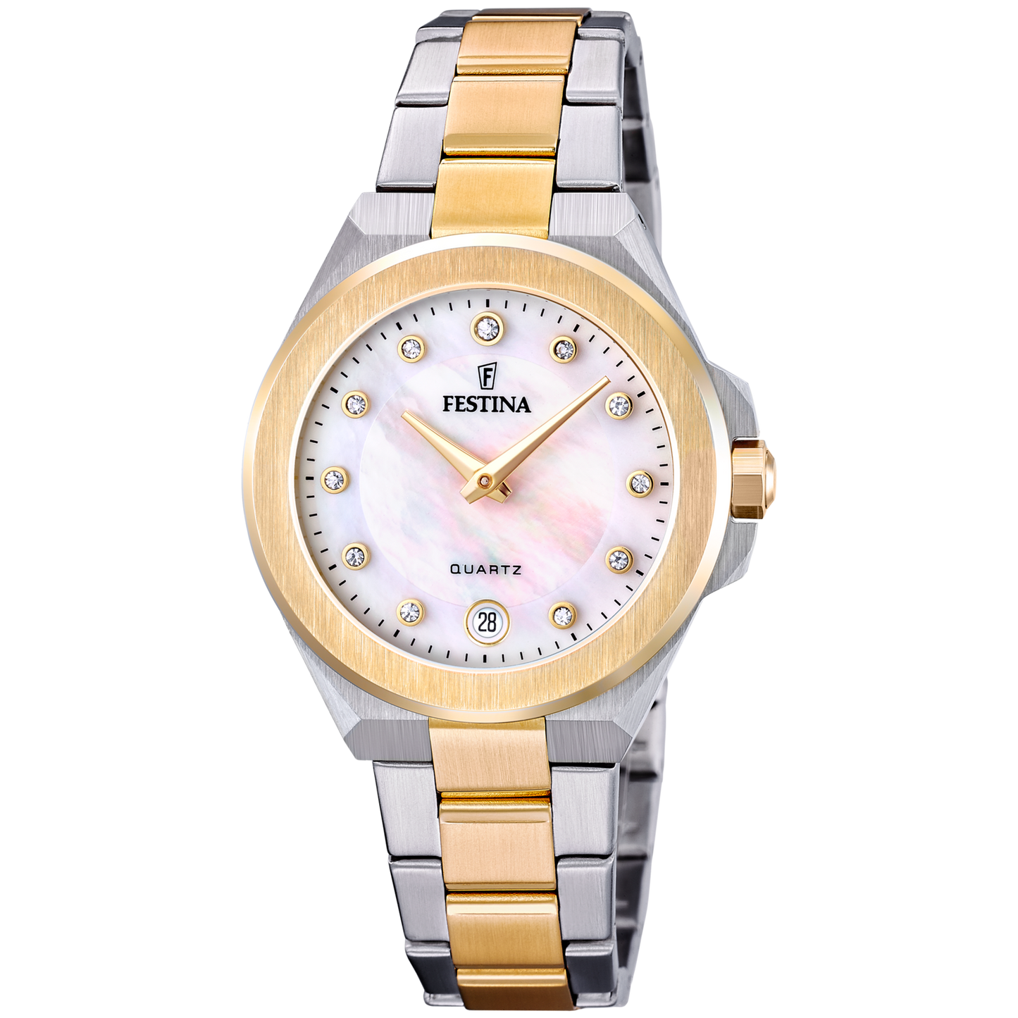 Orologio Donna Festina Mademoiselle F20702/1 - Beige (Madreperla) con Cinturino in Acciaio Inossidabile