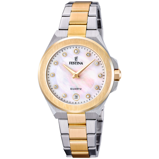 Orologio Donna Festina Mademoiselle F20702/1 - Beige (Madreperla) con Cinturino in Acciaio Inossidabile