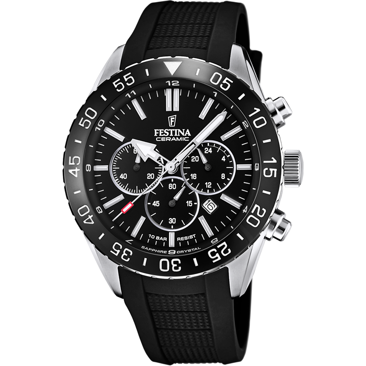 Orologio Uomo Festina Ceramic F20515/2 - Nero con Cronografo e Cinturino in Gomma