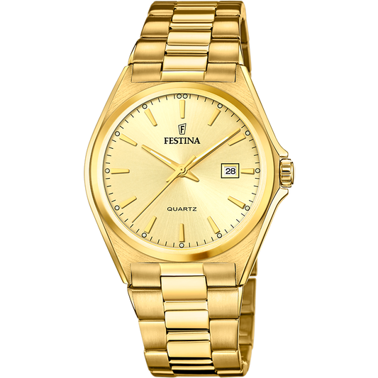 Orologio Uomo Festina Classico F20555/3 - Champagne con Cinturino in Acciaio
