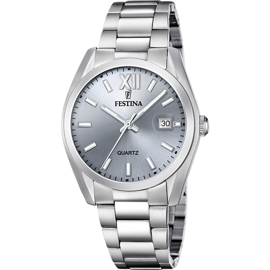 Orologio Uomo Festina Classico F20707/1 - Grigio con Cinturino in Acciaio Inossidabile 316L