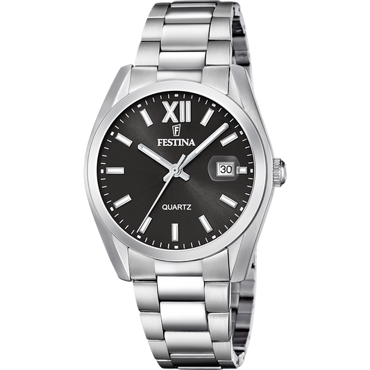 Orologio Uomo Festina Classico F20707/6 - Nero con Cinturino in Acciaio Inossidabile 316L