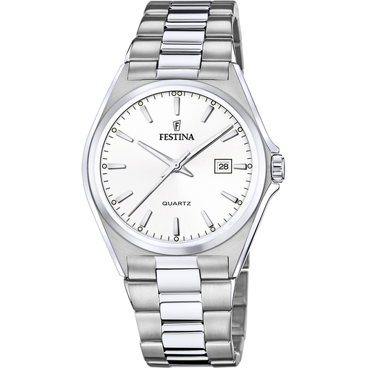 Orologio Uomo Festina Classics F20552/2 - Bianco con Cinturino in Acciaio