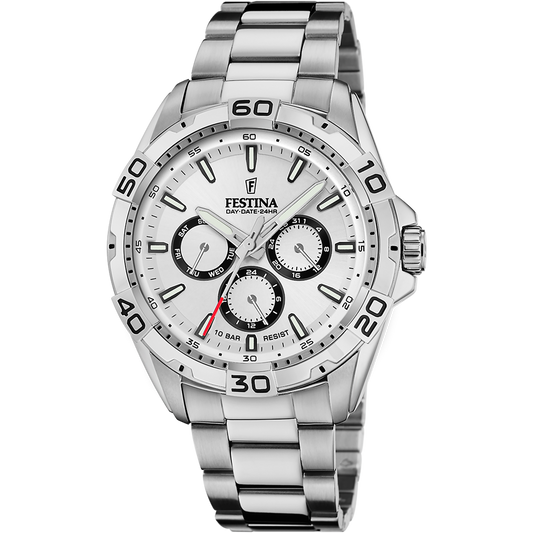 Orologio Uomo Festina F20623/1 - Bianco con Cinturino in Acciaio Inossidabile 316L