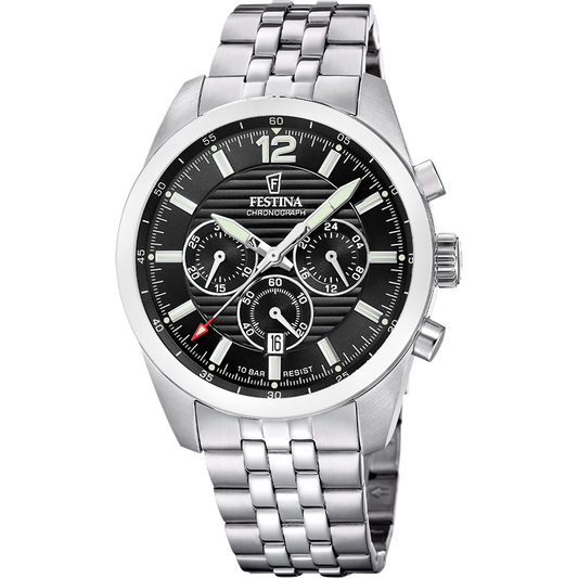 Orologio Uomo Festina F20742/3 - Nero con Cronografo e Cinturino in Acciaio