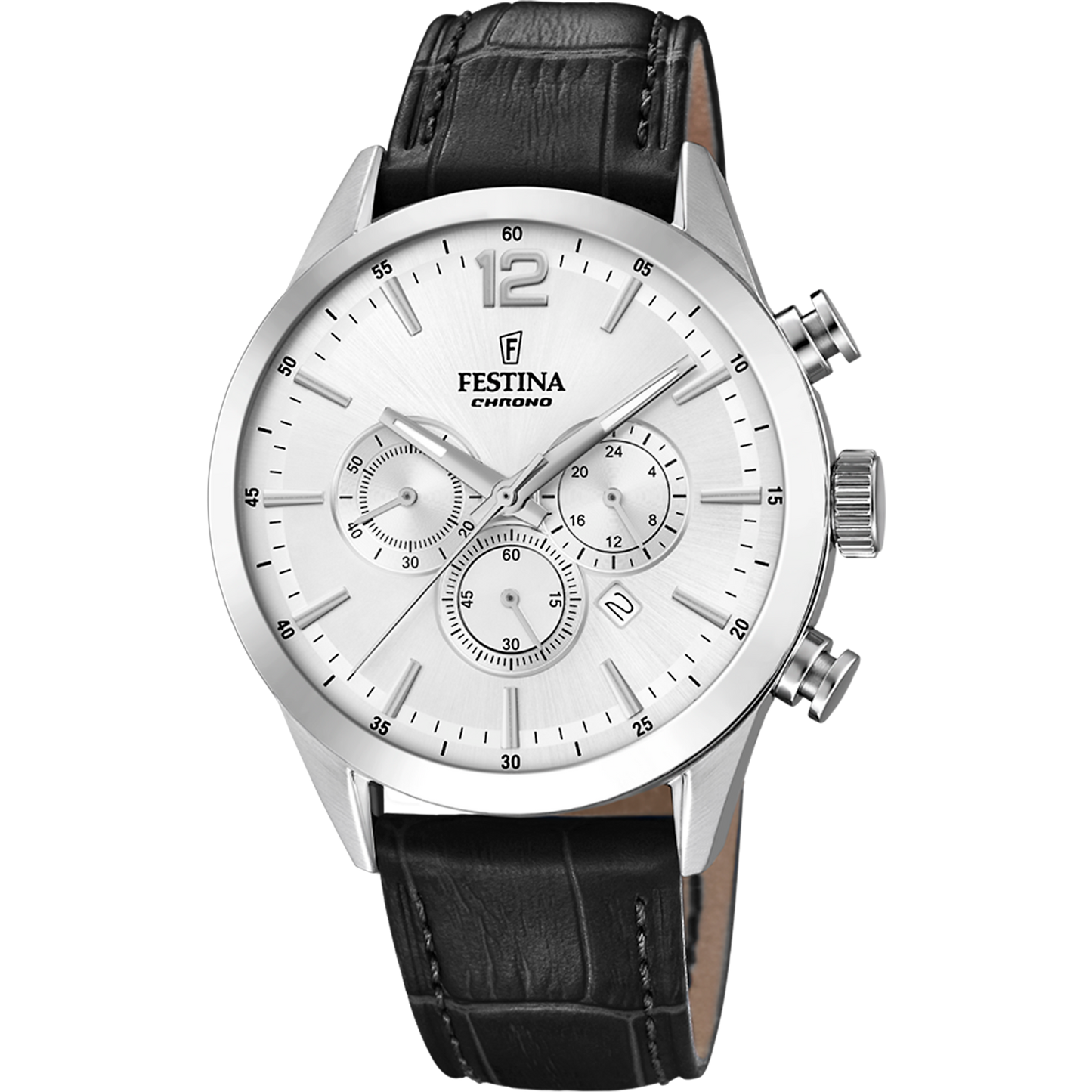 Orologio Uomo Festina Timeless Chronograph F20542/1 - Grigio con Cronografo e Cinturino in Pelle