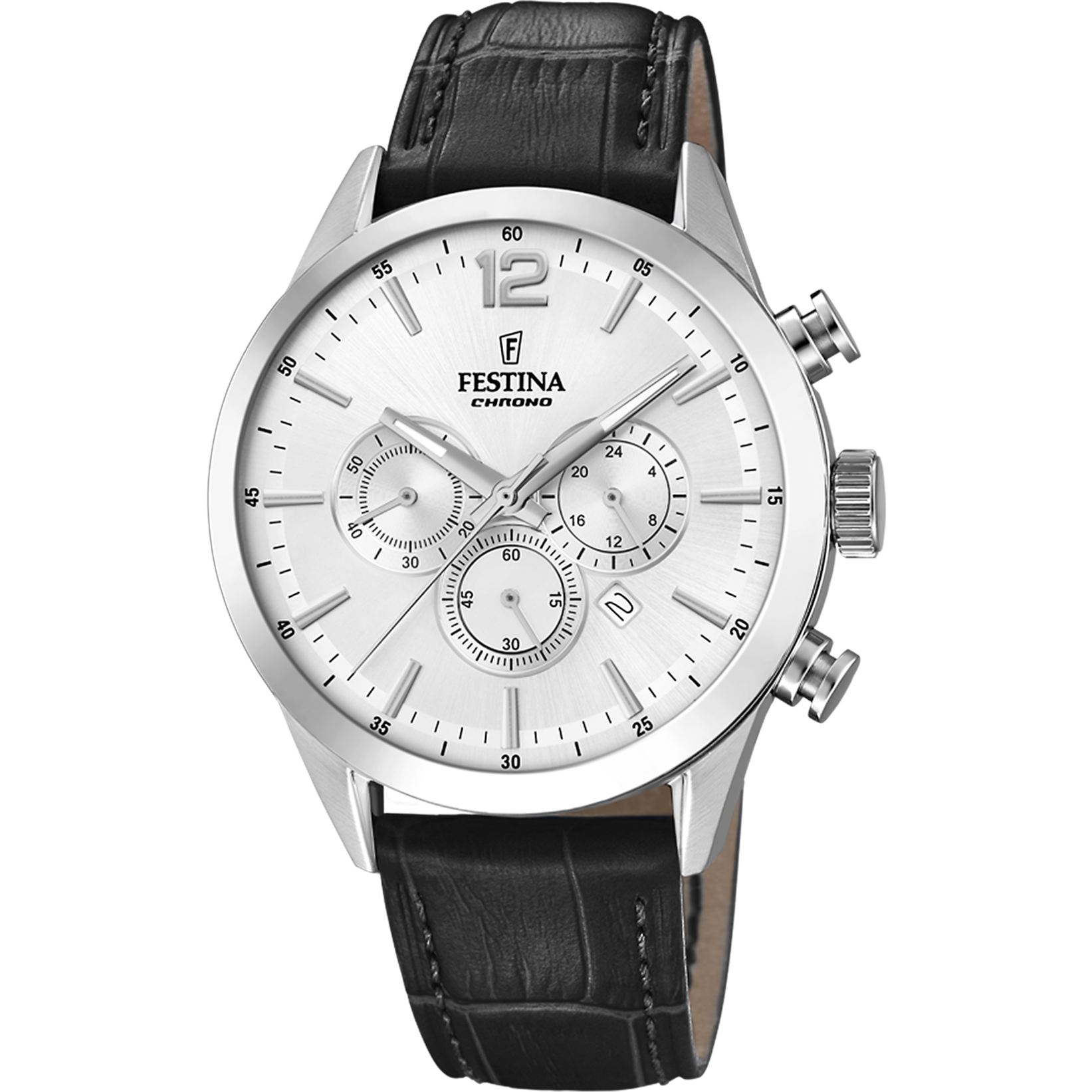 Orologio Uomo Festina Timeless Chronograph F20542/1 - Grigio con Cronografo e Cinturino in Pelle
