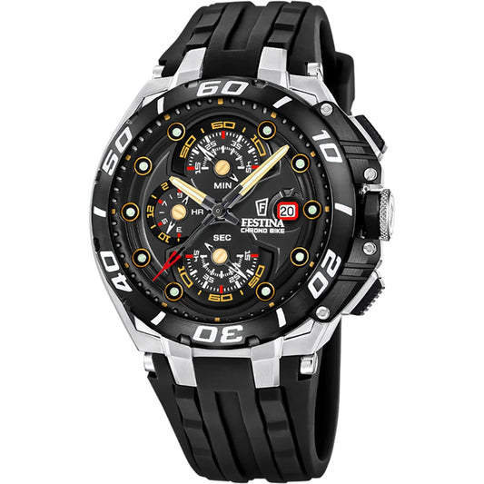 Orologio cronografo uomo Festina Chrono Bike F20755/8 in acciaio inossidabile con quadrante sportivo - Alfano Gioielli Gioielleria Palermo.