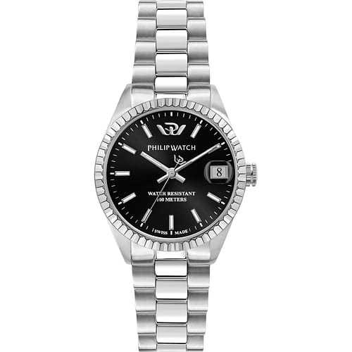 Orologio donna Philip Watch Caribe R8253597589 in acciaio con quadrante silver e lunetta zigrinata - Alfano Gioielli