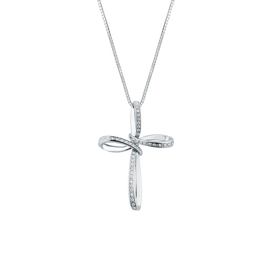 Pendente Mirco Visconti in Oro Bianco 18kt con Diamante Brillante (MV23/10)