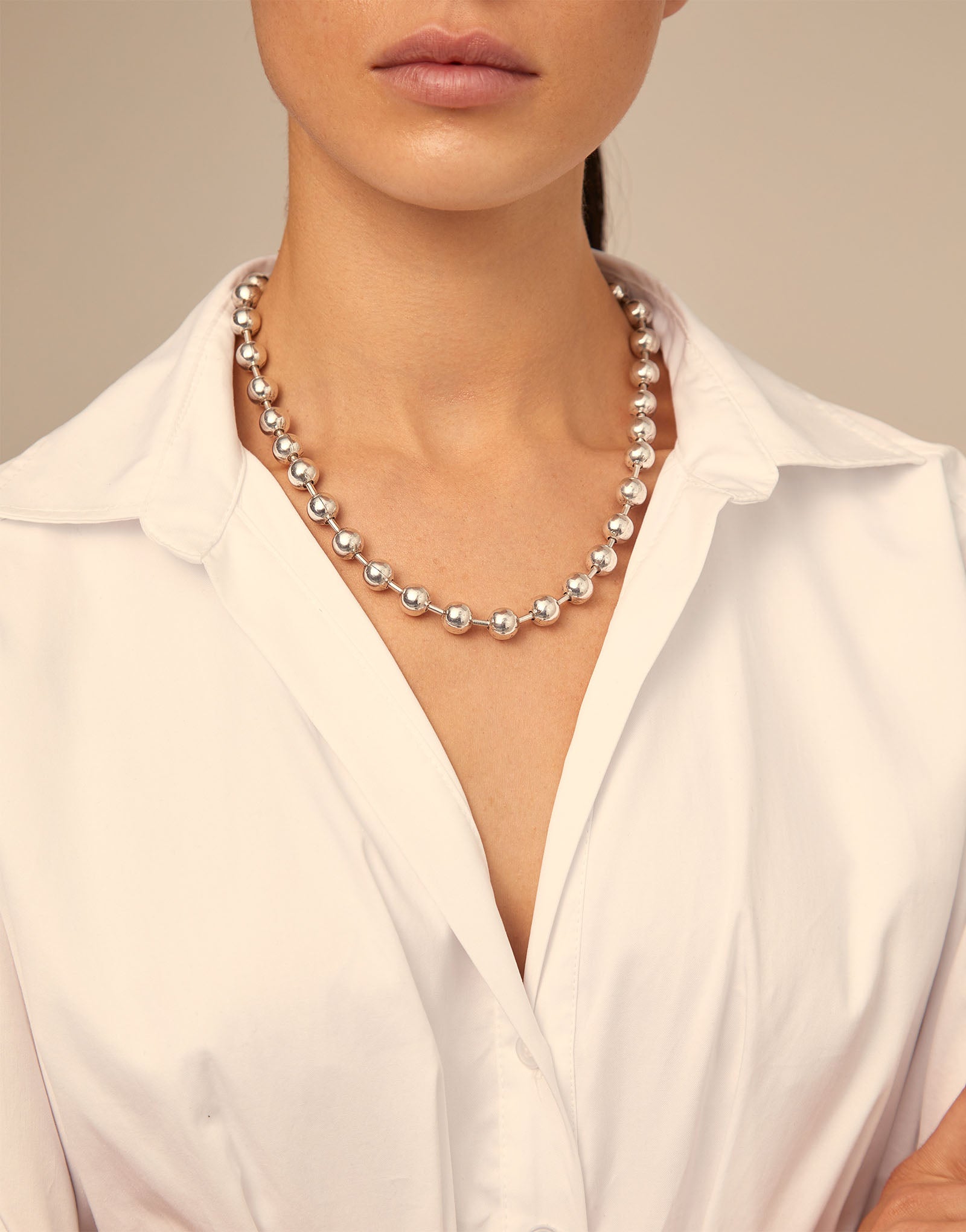 UNOde50 Collana di Perline Placcata Argento con Lucchetto COL1390