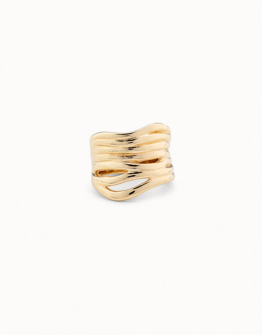 Uno de 50 Anello Placcato Oro 18K con Design Irregolare - ANI0638_DORADO