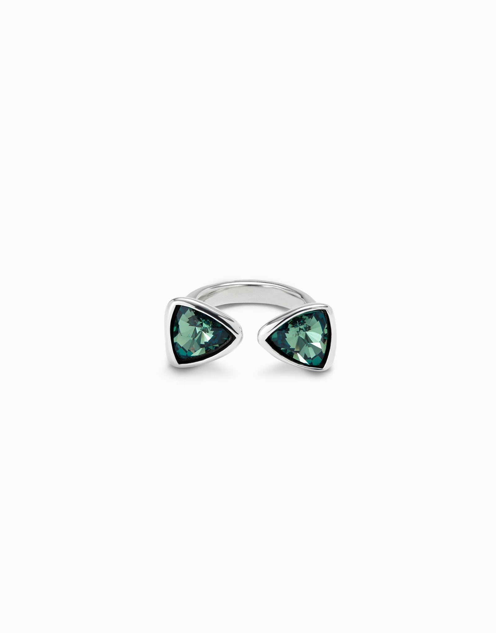 Uno de 50 Anello con Cristalli Verdi Triangolari - ANI0834