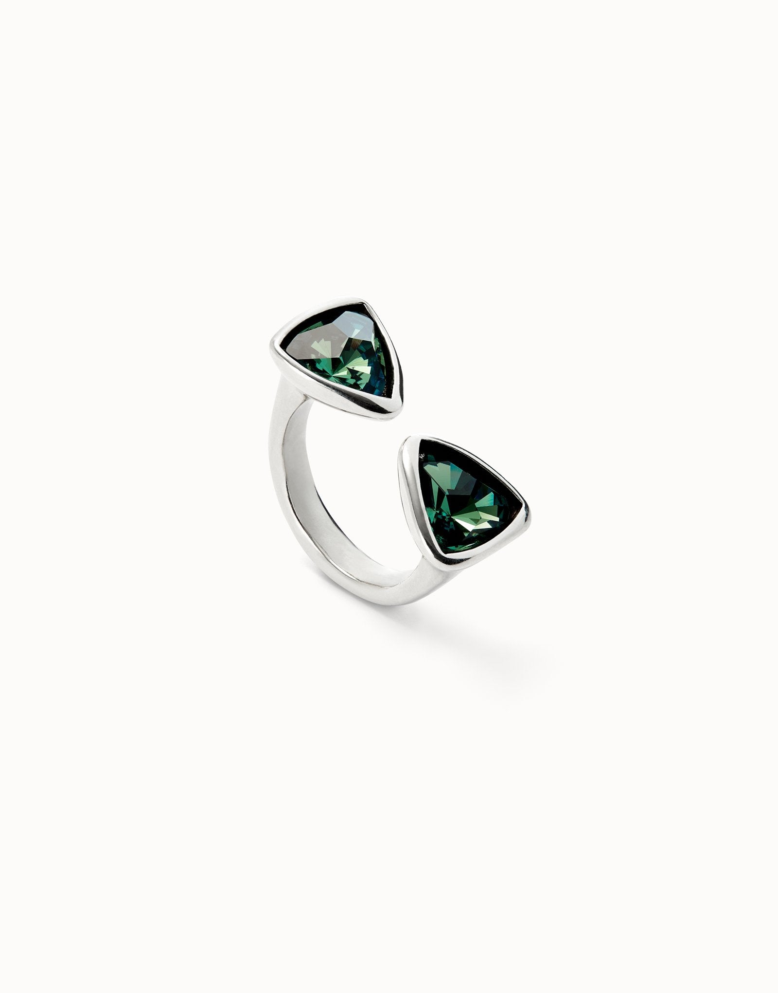 Uno de 50 Anello con Cristalli Verdi Triangolari - ANI0834