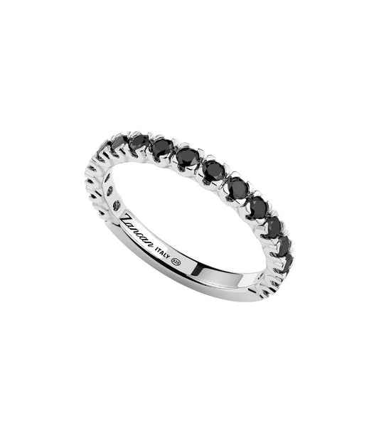 Zancan Anello Uomo Girodito in Argento 925 con Spinelli Neri ESA107-NE