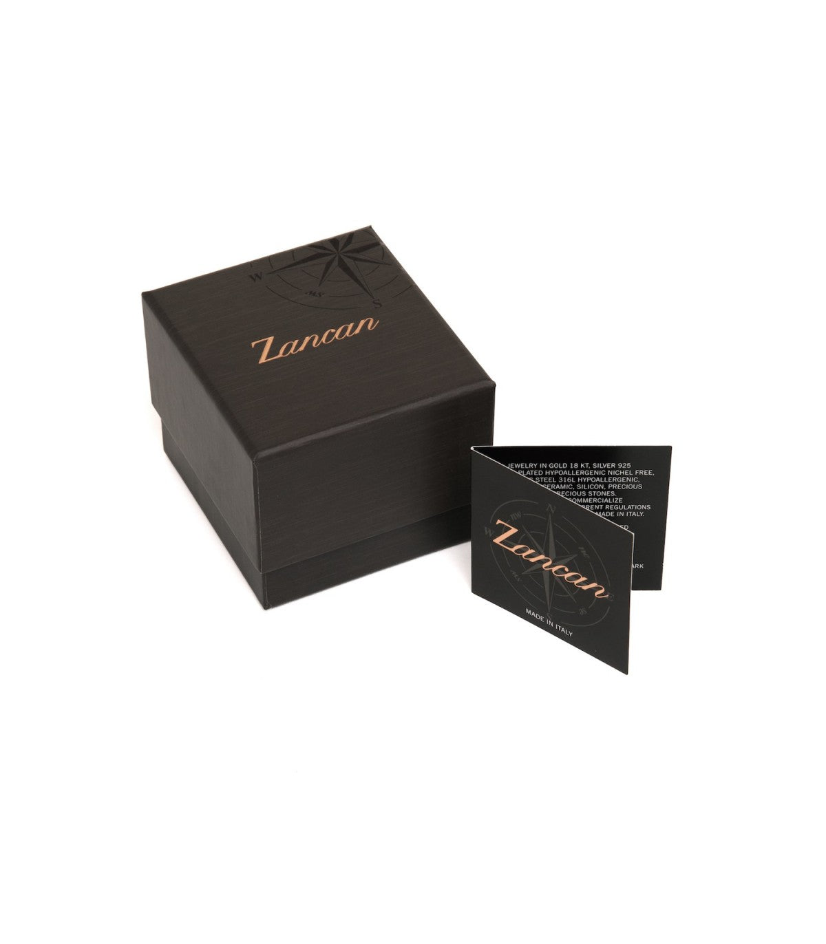 Zancan Anello Uomo in Argento 925 con Spinello Nero ESA108-NE