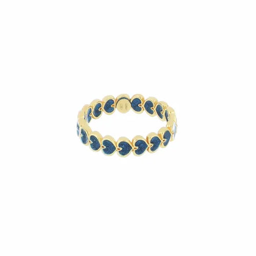 Anello Maman et Sophie YOU - Argento Oro Giallo e Smalto Blu
