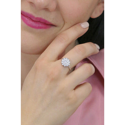 Anello Donna 4US Cesare Paciotti in Argento 925 con Zirconi - Collezione Flower - 4UAN3702W-14