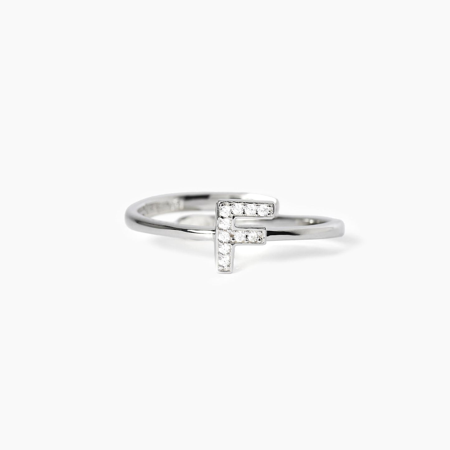 Anello Mabina 523110F - Eleganza Personalizzata con Lettera F in Zirconi