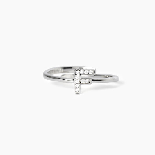 Anello Mabina 523110F - Eleganza Personalizzata con Lettera F in Zirconi