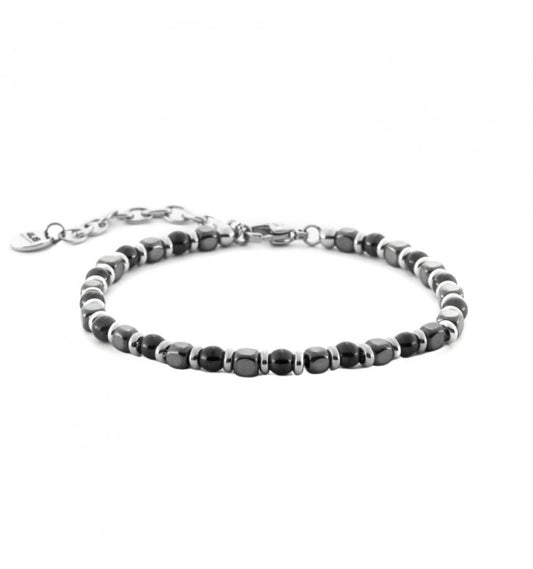 Bracciale Uomo 4US Cesare Paciotti in Acciaio con Cubotti di Ematite - 4UBR7001