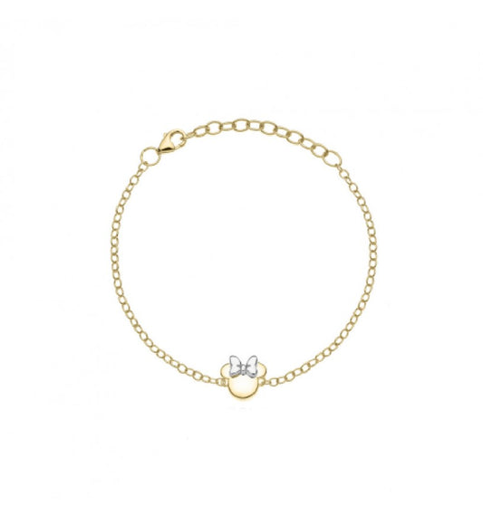 Bracciale in argento 925 Disney Minnie con sagoma centrale in pavé di zirconi bianchi - Alfano Gioielli Gioielleria Palermo.