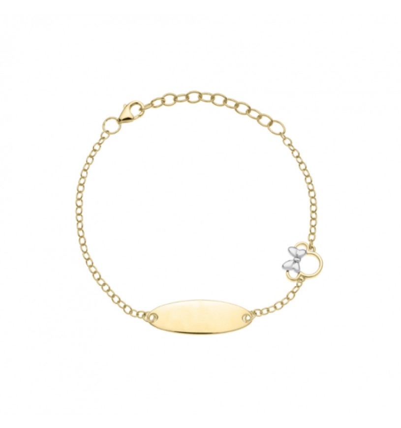 Bracciale a catenina Disney Minnie in argento 925 con elemento centrale a silhouette e zirconi brillanti - Alfano Gioielli Gioielleria Palermo.