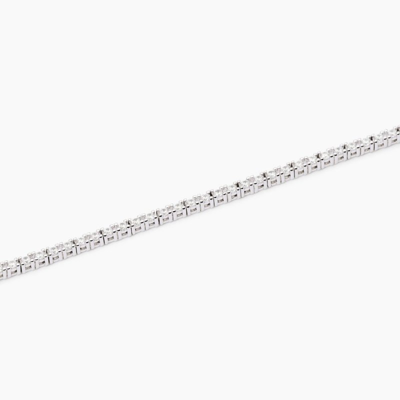 Bracciale tennis Mabina in argento 925 con alternanza di zirconi bianchi taglio baguette e zirconi bianchi tondi.