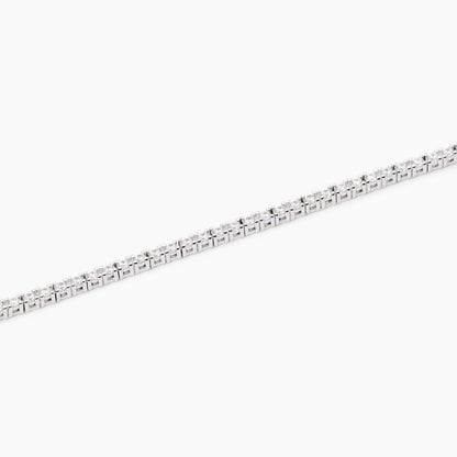 Bracciale tennis Mabina in argento 925 con alternanza di zirconi bianchi taglio baguette e zirconi bianchi tondi.