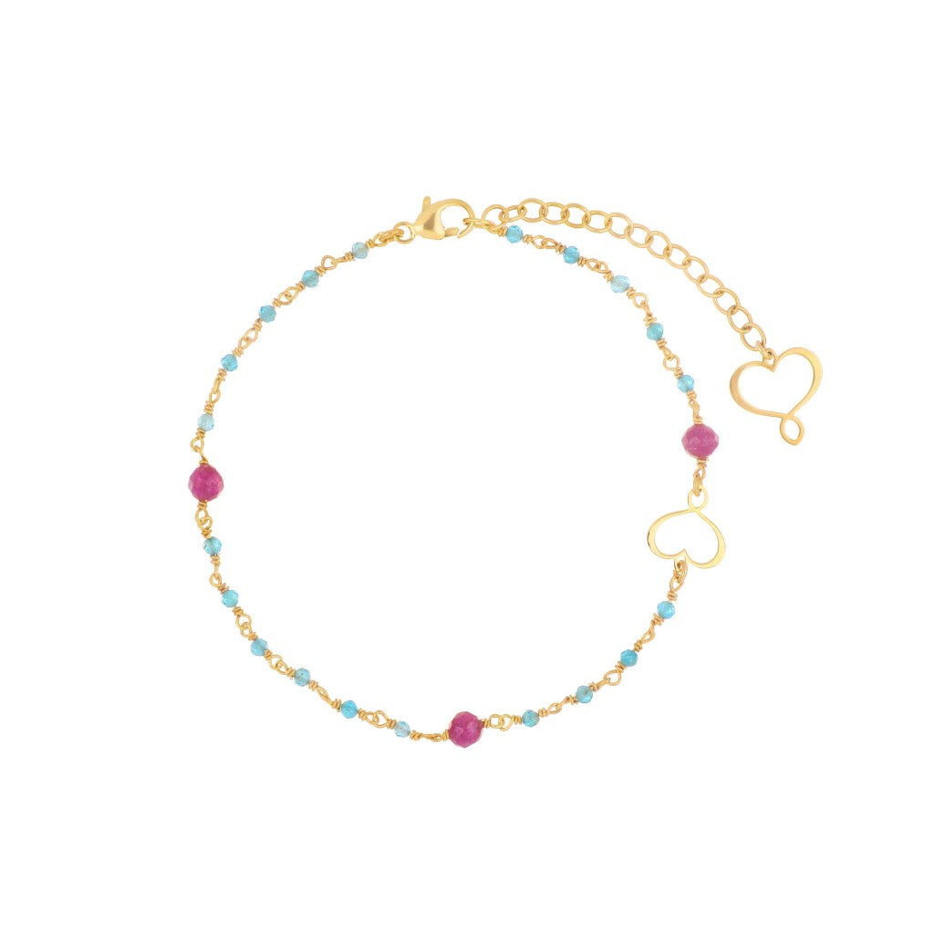 Bracciale a catenina stile rosario Maman et Sophie in argento 925 dorato con pietre di agata nera naturali - Alfano Gioielli Gioielleria Palermo.