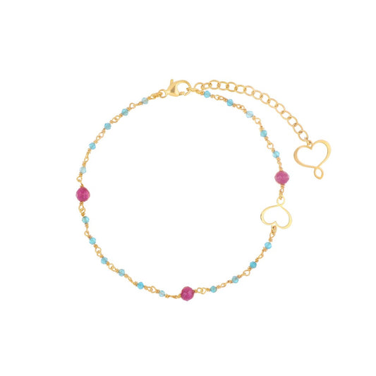 Bracciale a catenina stile rosario Maman et Sophie in argento 925 dorato con pietre di agata nera naturali - Alfano Gioielli Gioielleria Palermo.