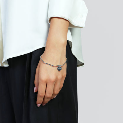 Bracciale rigido Unoaerre collezione Bronze di forma ottagonale in bronzo placcato argento bianco - Alfano Gioielli Gioielleria Palermo.
