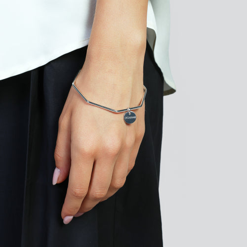 Bracciale rigido Unoaerre collezione Bronze di forma ottagonale in bronzo placcato argento bianco - Alfano Gioielli Gioielleria Palermo.
