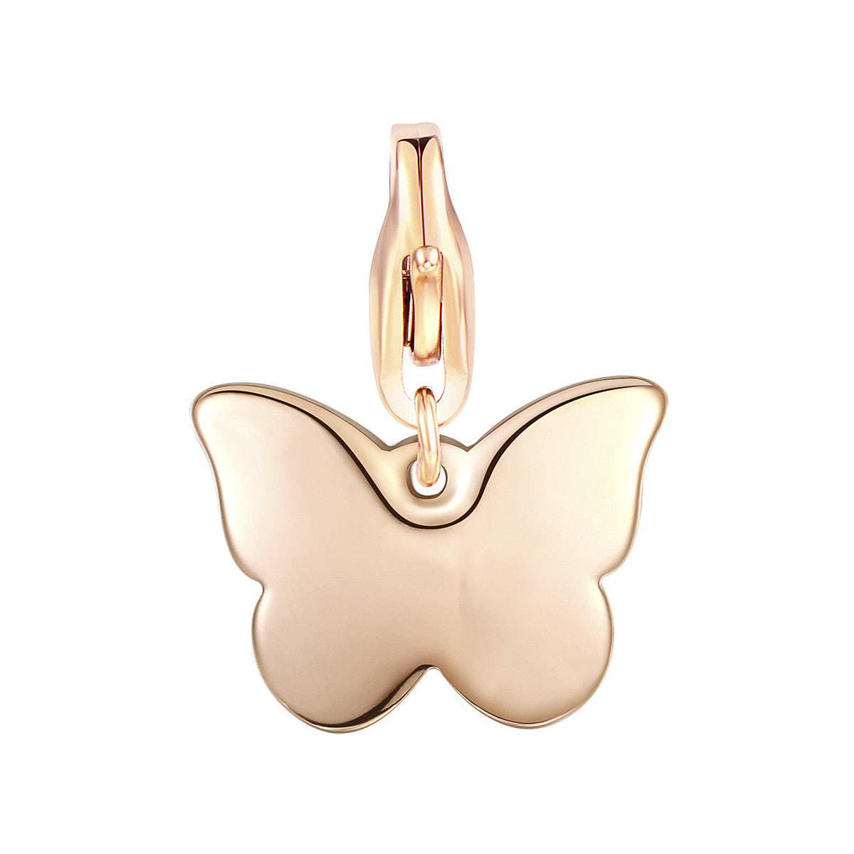 Ciondolo charm S’Agapõ Happy a forma di farfalla in acciaio anallergico con finitura PVD oro rosa - Alfano Gioielli Palermo.