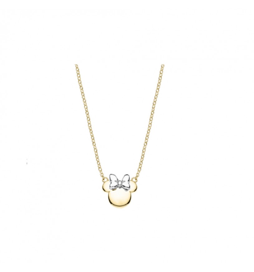 Collana girocollo Disney Minnie in argento 925 con pendente a silhouette ricoperto di zirconi - Alfano Gioielli Gioielleria Palermo.