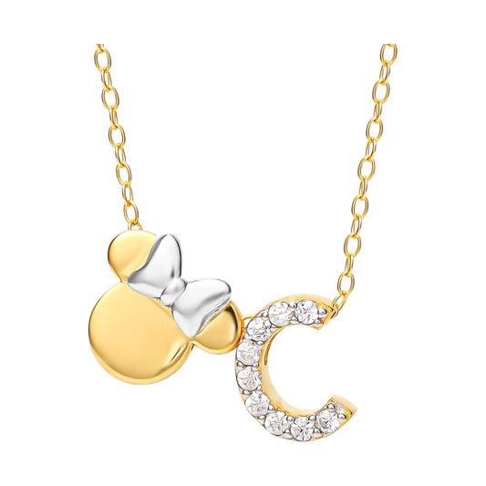 Girocollo Disney Minnie in argento 925 con zirconi bianchi e fiocco rosso variante C - Alfano Gioielli Gioielleria Palermo.