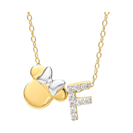 Girocollo Disney Minnie in argento 925 con zirconi bianchi e fiocco viola variante F - Alfano Gioielli Gioielleria Palermo.