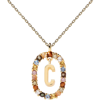 Collana New Letters con Lettera C e Cristalli | PDPaola CO01-262-U 2