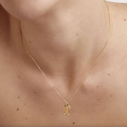 Collana New Letters con Lettera D e Cristalli | PDPaola CO01-263-U