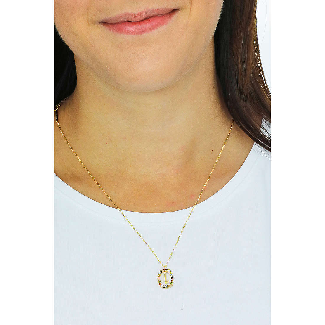 Collana New Letters con Lettera L e Cristalli | PDPaola CO01-271-U 5