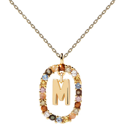 Collana New Letters con Lettera M e Cristalli | PDPaola CO01-272-U